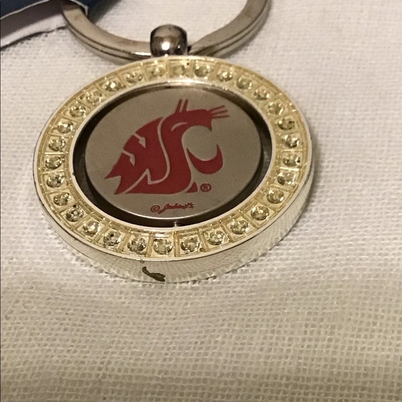 Washington State Rhinestone Spinner Keychain - Picture 3 of 6